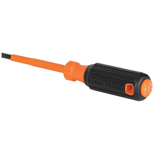 Klein Tools Insulated Screwdriver, 1/4-Inch Cabinet Tip, 4-Inch Round Shank 6824INS